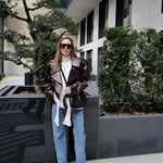Ella | Veste Femme Bourgogne | Vintage