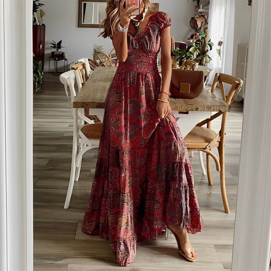 Bérénice | Robe Longue Bohème à Manches Bouffantes | Maxi