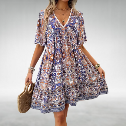 Claude | Floral Dress à Col en V | Mini