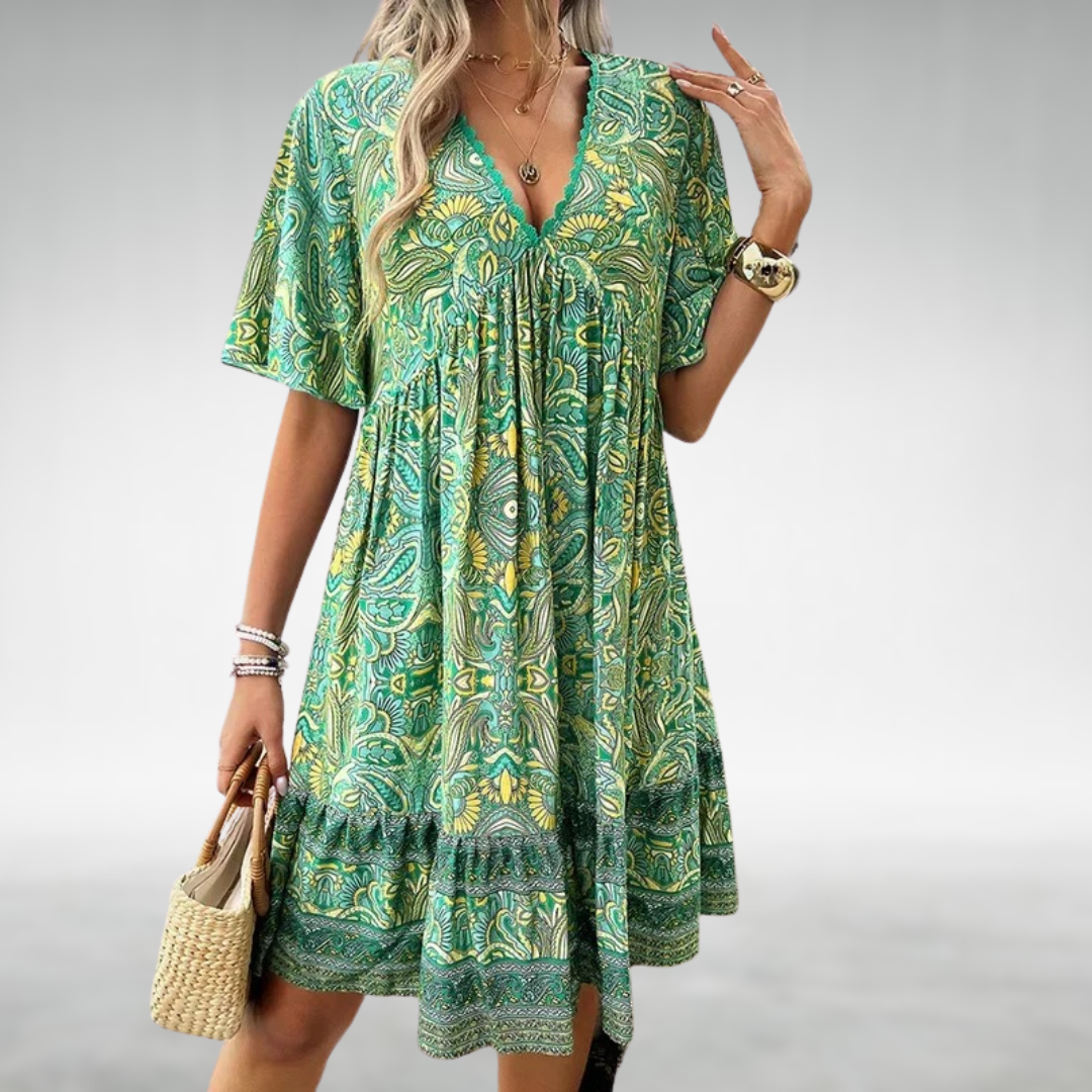 Claude | Floral Dress à Col en V | Mini