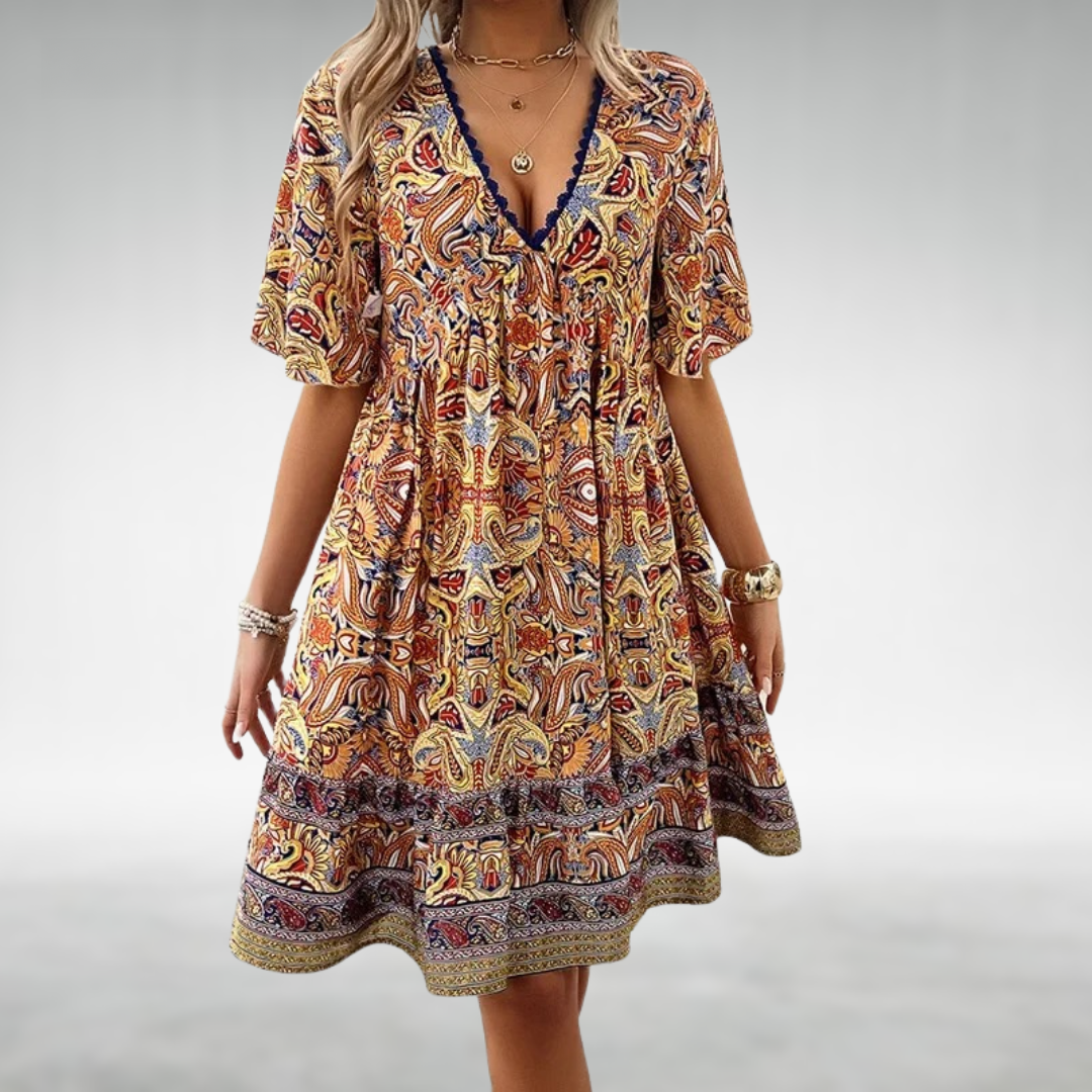 Claude | Floral Dress à Col en V | Mini