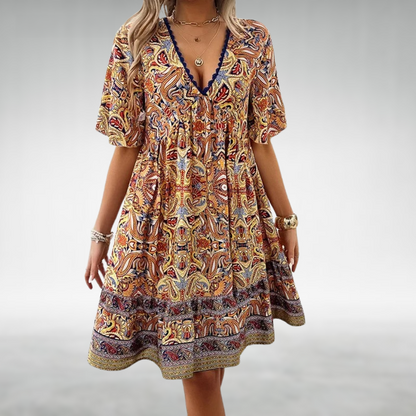 Claude | Floral Dress à Col en V | Mini