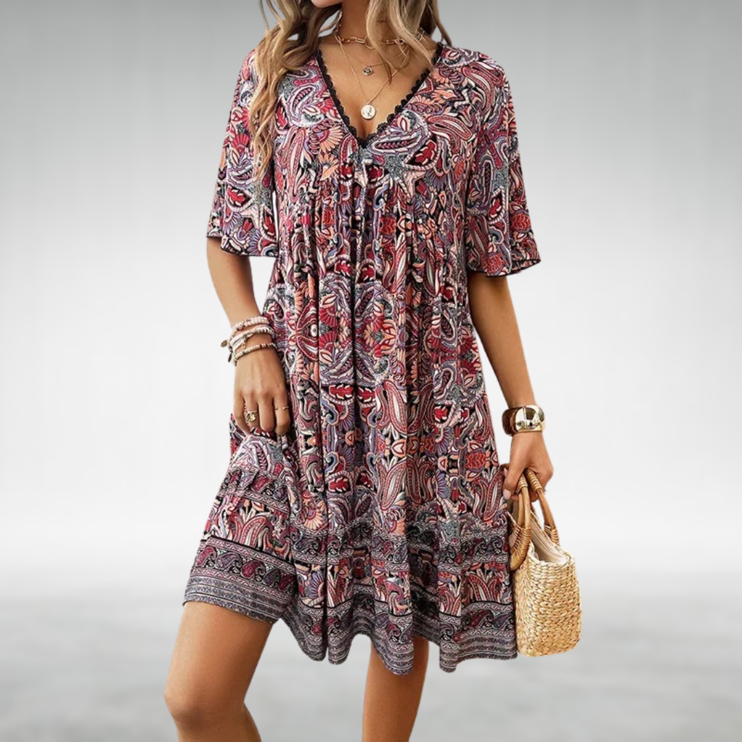 Claude | Floral Dress à Col en V | Mini