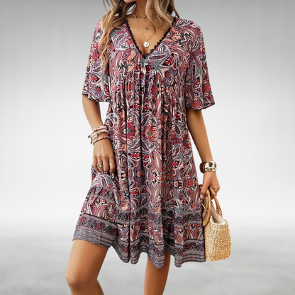 Claude | Floral Dress à Col en V | Mini