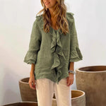 Marjolaine | Blouse Femme Élégante à Volants | Chic