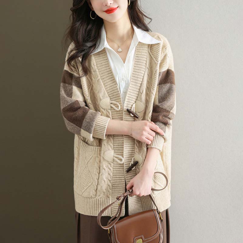 Adia | Cardigan En Maille Écossaise | Vintage