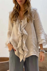 Marjolaine | Blouse Femme Élégante à Volants | Chic