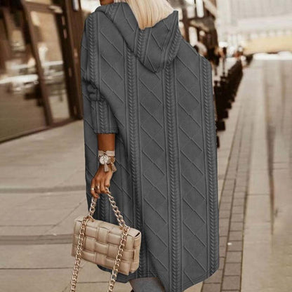 Adina | Cardigan À Capuche Décontracté | Tricoté