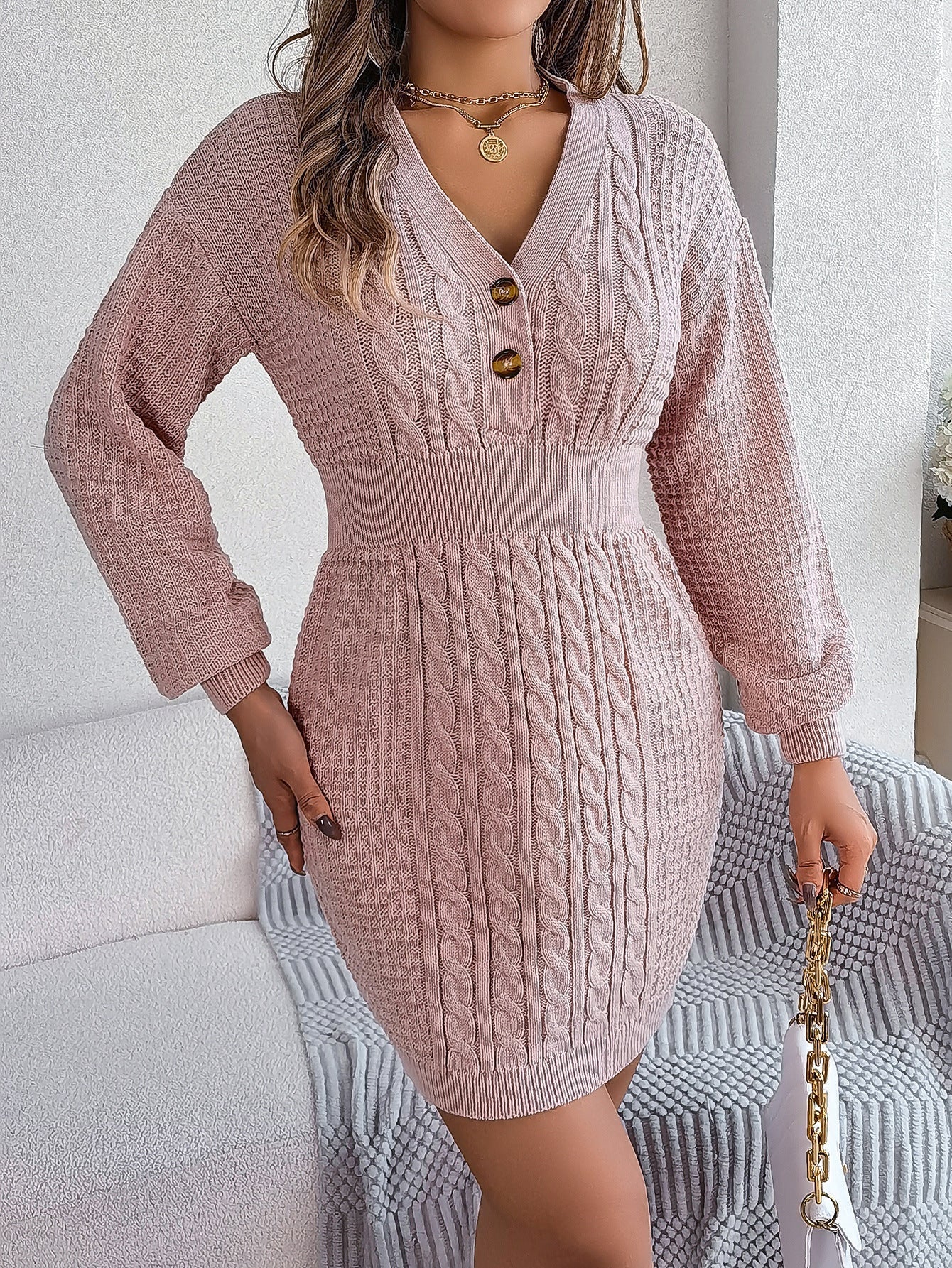 Robe Pull En Maille Câblée Pour Femme | Mini