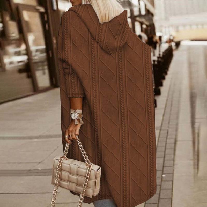 Adina | Cardigan À Capuche Décontracté | Tricoté