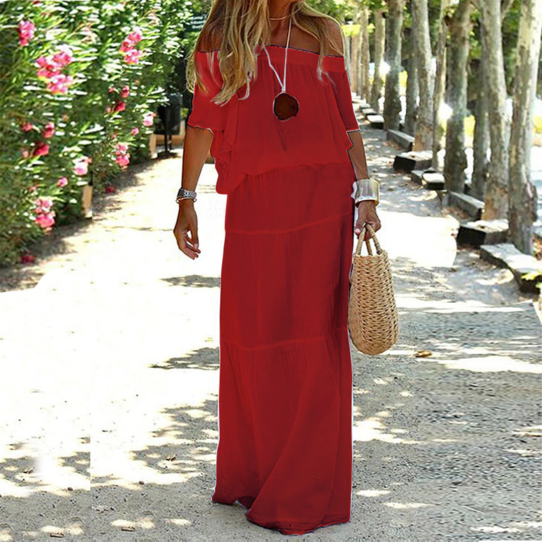 Robe de plage à épaules dénudées Pour Femmes | Maxi