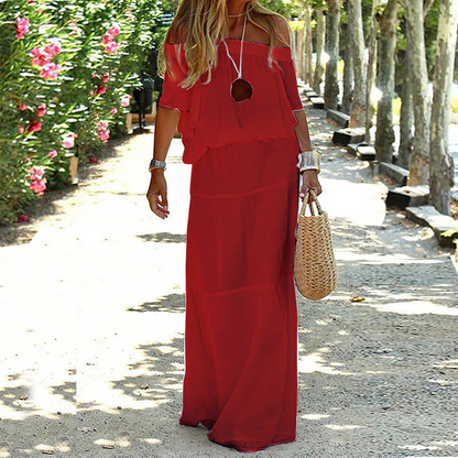 Robe de plage à épaules dénudées Pour Femmes | Maxi