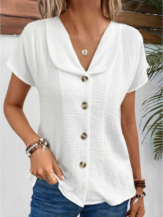 Apollonia | Blouse Femme Chic | Manches Courtes | Col en V