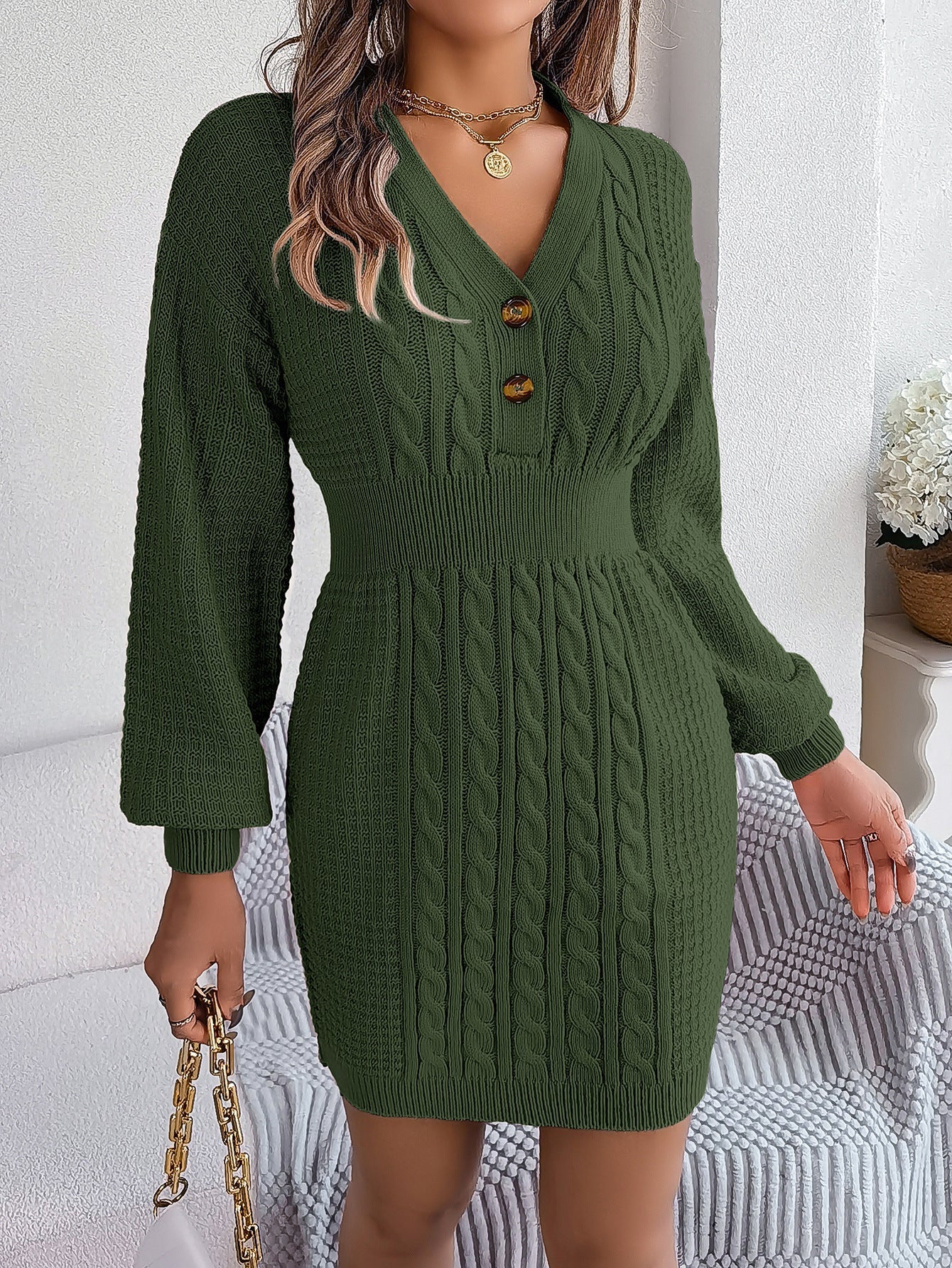 Robe Pull En Maille Câblée Pour Femme | Mini