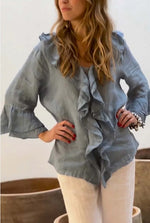 Marjolaine | Blouse Femme Élégante à Volants | Chic