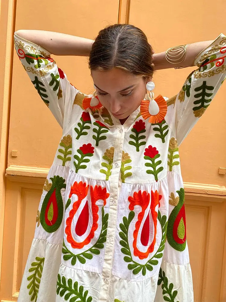 Ivette | Robe D'été Unique En Patchwork Pour Femmes | Maxi