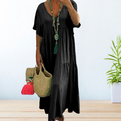 Anseline | Robe de Plage | Manches Courtes | Col V