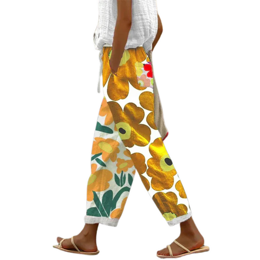 Angélica | Pantalon Droit Femme | Imprimé Floral