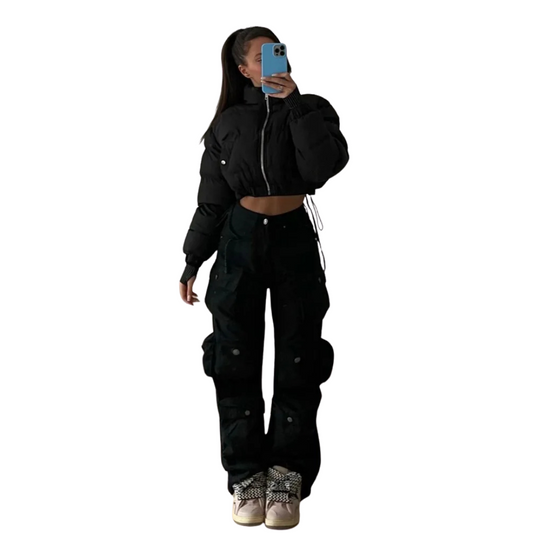 Rosavina | Pantalon Cargo Femme | Taille Haute