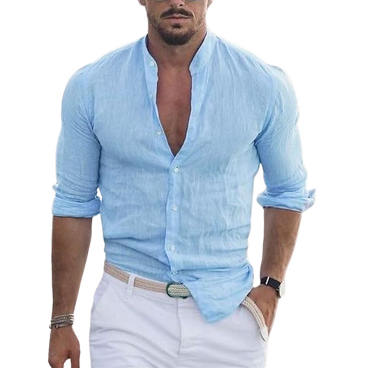 Emmanuel | Chemise d'Été Homme | Col Mandarin