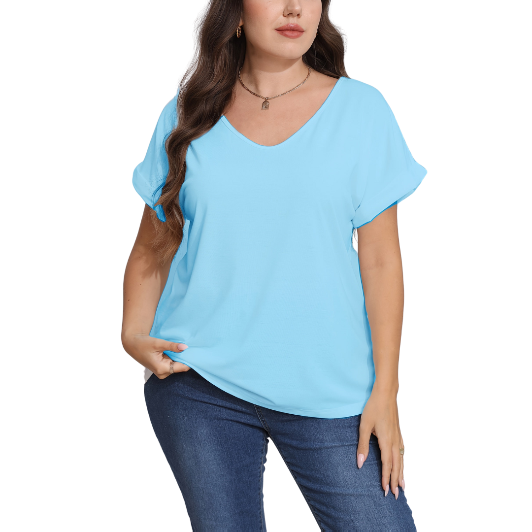 Naïma | T-shirt large taille plus | Col en V