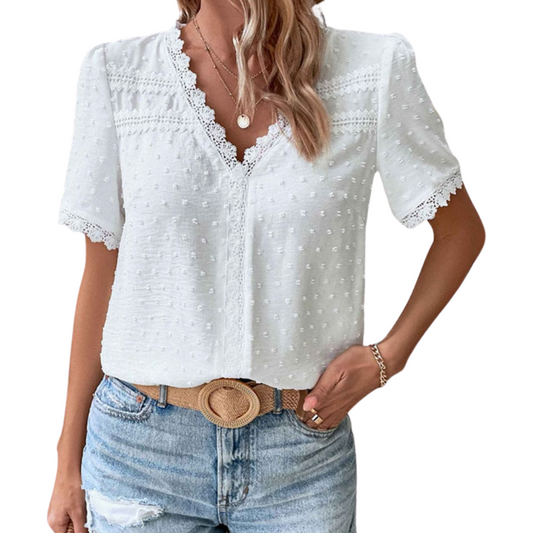 Eleonara | Chemise blanche pour femmes | Manches courtes | Shirt