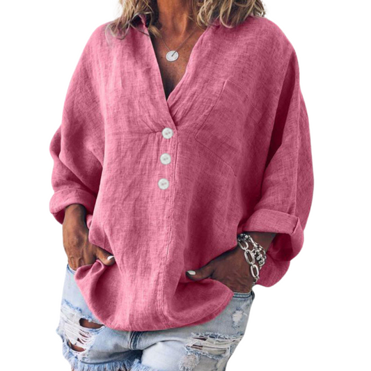 Estelle | Blouse Femme | Col en V | Manches Longues