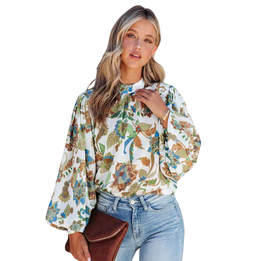Béatris | Blouse fleurie blanche