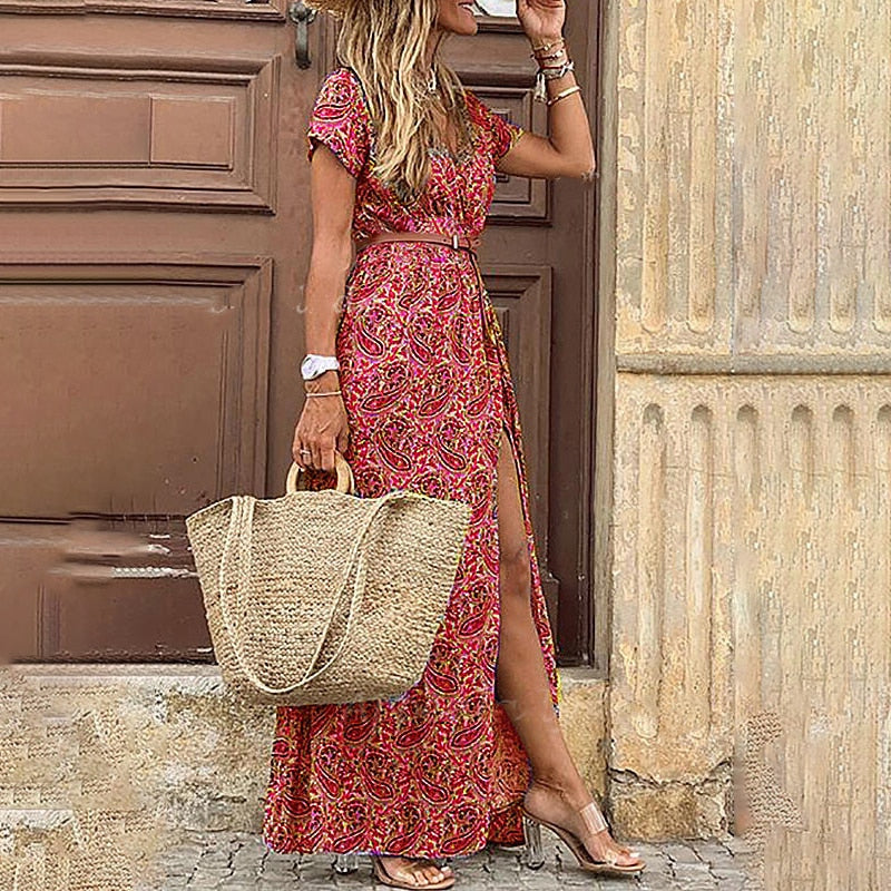 Robe Maxi Ceinturée Pour Femme | Comfy