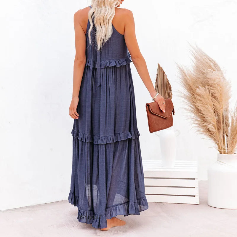 Armelle | Robe d'Été à Volants | Bohème | Sans Manches