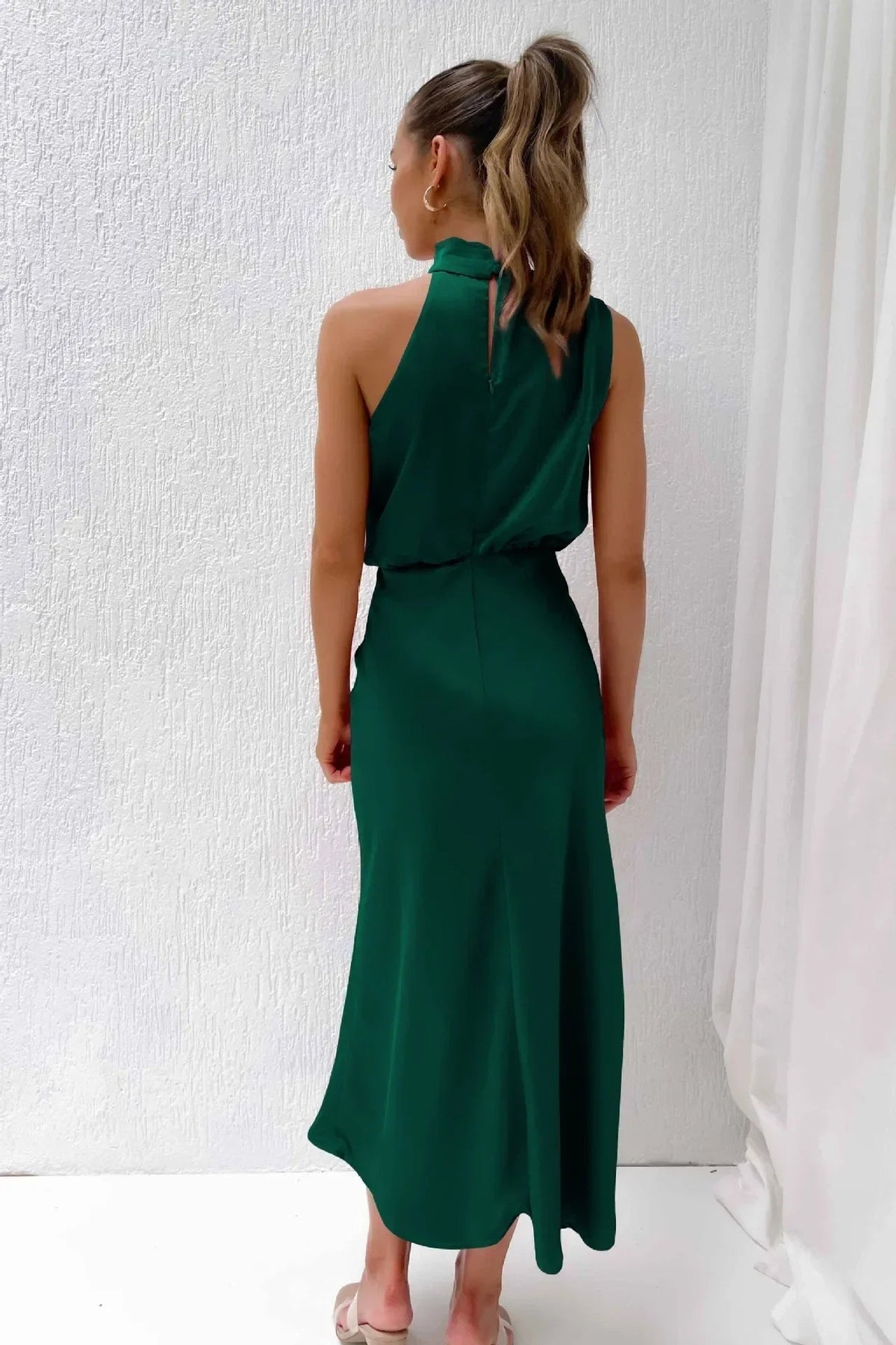 Heliane | Robe D'invitée De Mariage Epaule Unique Pour Femme | Midi