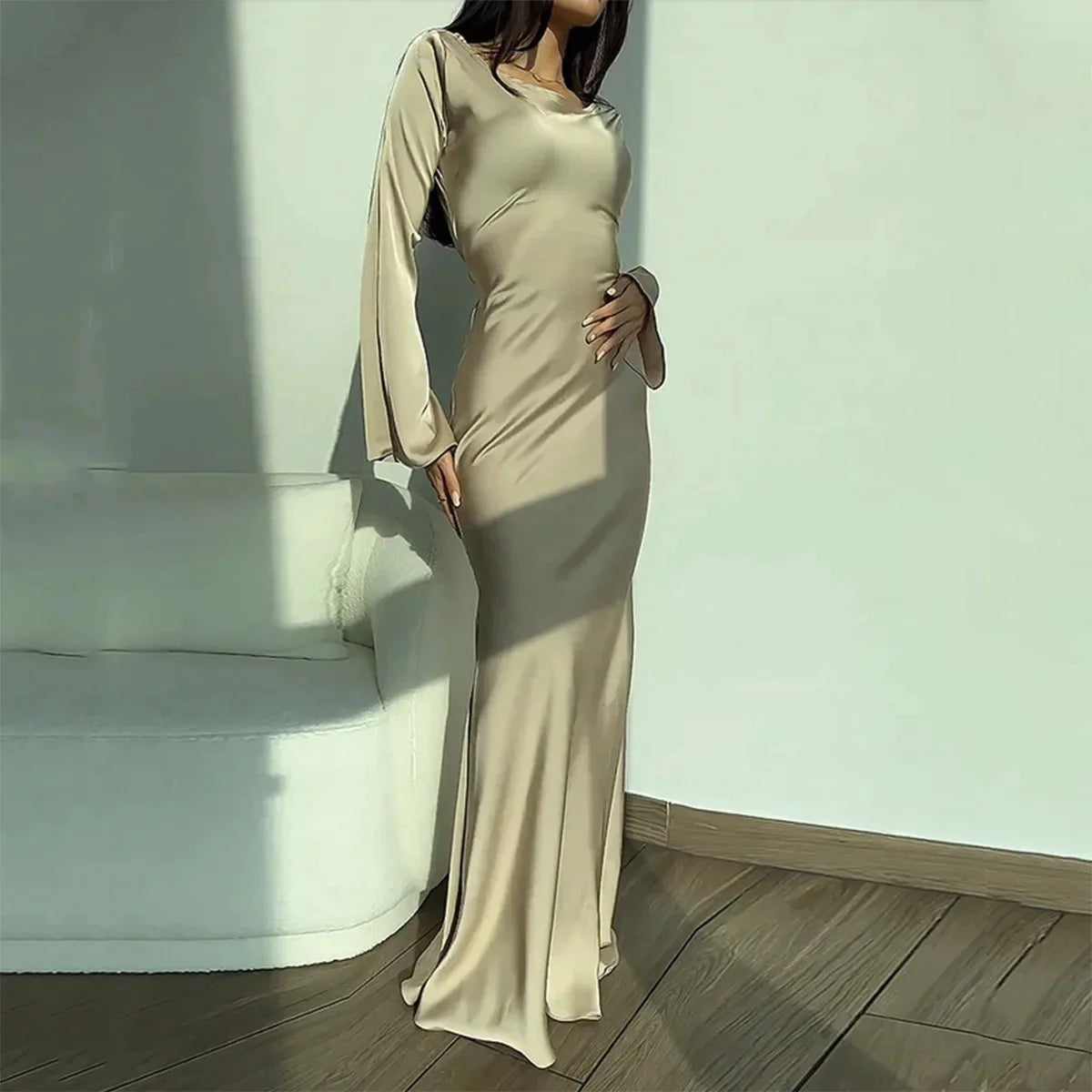 Nimue | Robe De Soirée Manches Longues Élégantes Pour Femme | Maxi