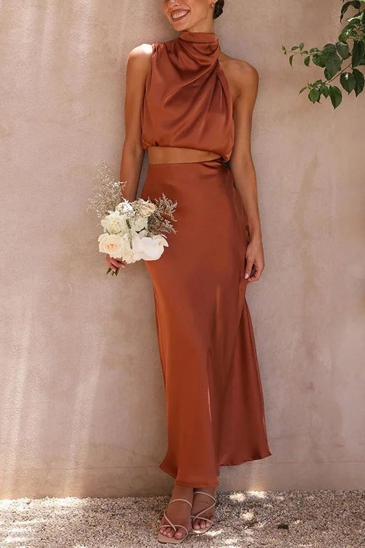 Dorian | Ensemble Femme Chic | Top Dos Nu | Jupe Longue