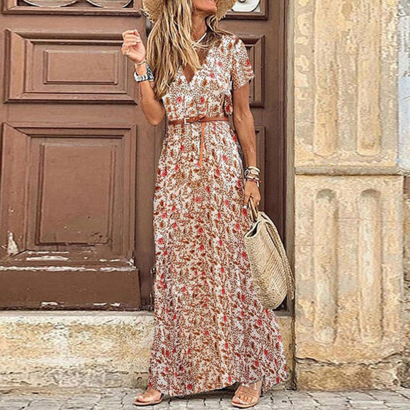 Robe Maxi Ceinturée Pour Femme | Comfy