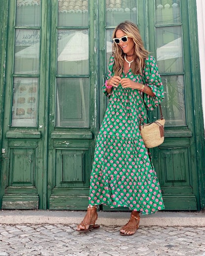 Mireane | Robe d'été Imprimé Pour Femme | Maxi
