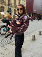 Ella | Veste Femme Bourgogne | Vintage