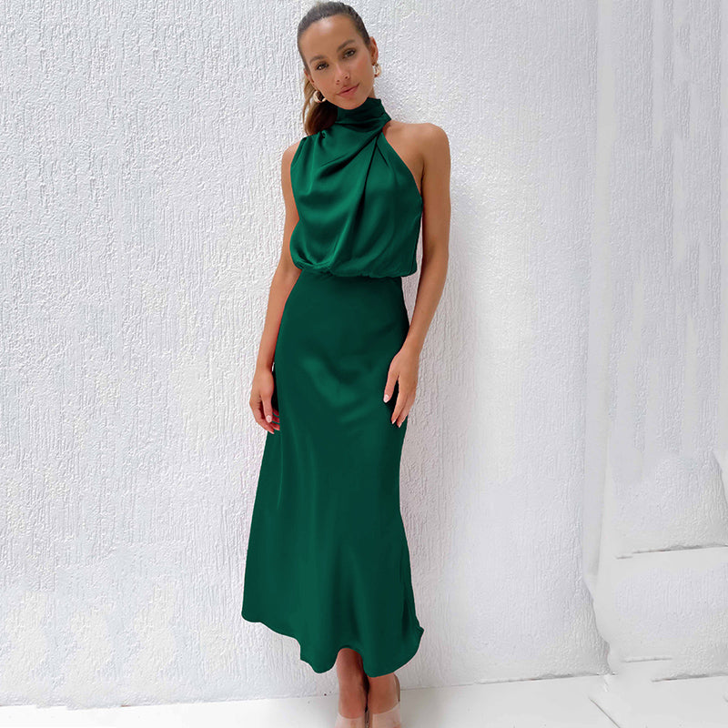 Heliane | Robe D'invitée De Mariage Epaule Unique Pour Femme | Midi