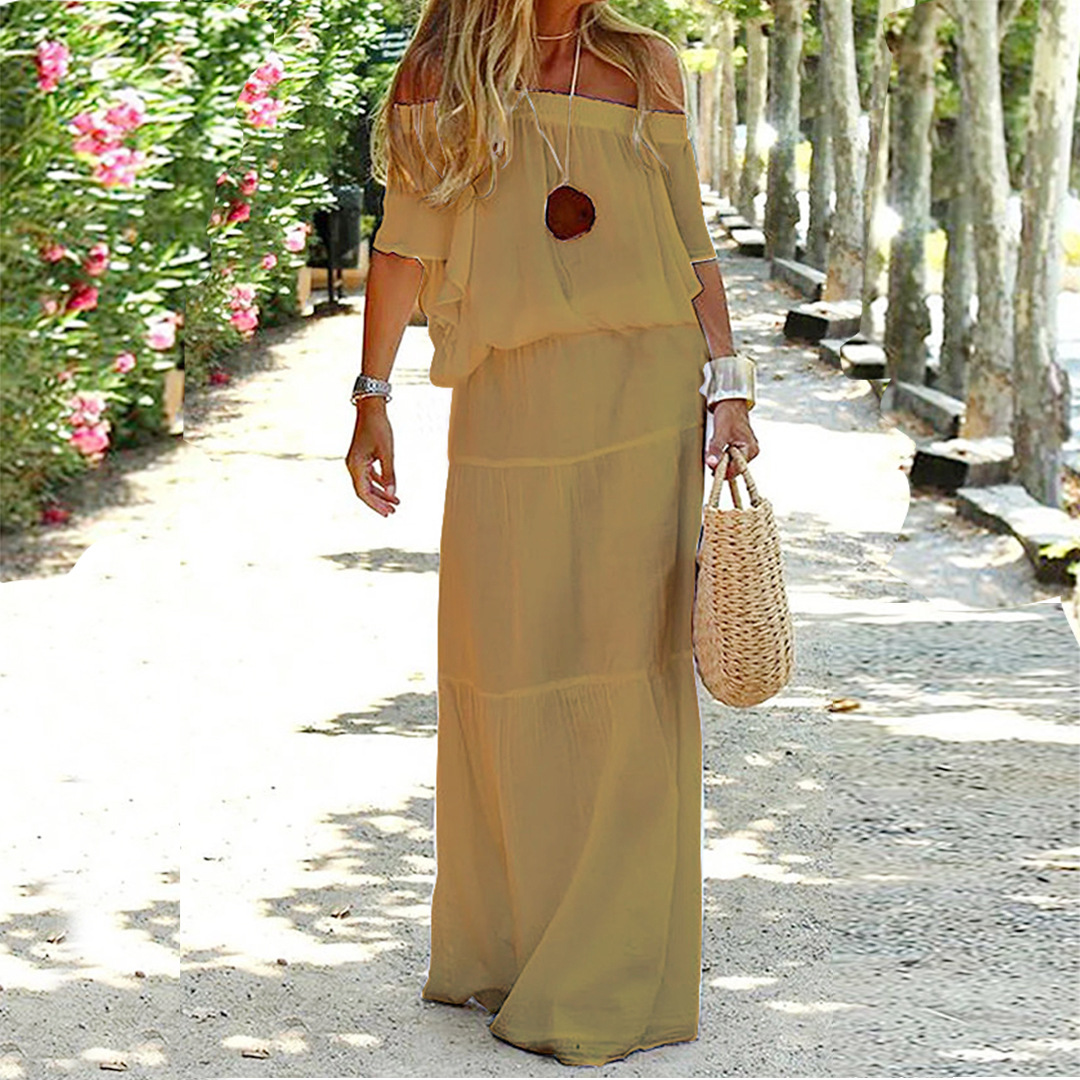 Robe de plage à épaules dénudées Pour Femmes | Maxi