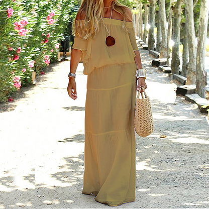 Robe de plage à épaules dénudées Pour Femmes | Maxi