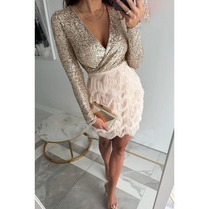 Lison | Robe de Soirée à Paillettes pour Femme | Mini