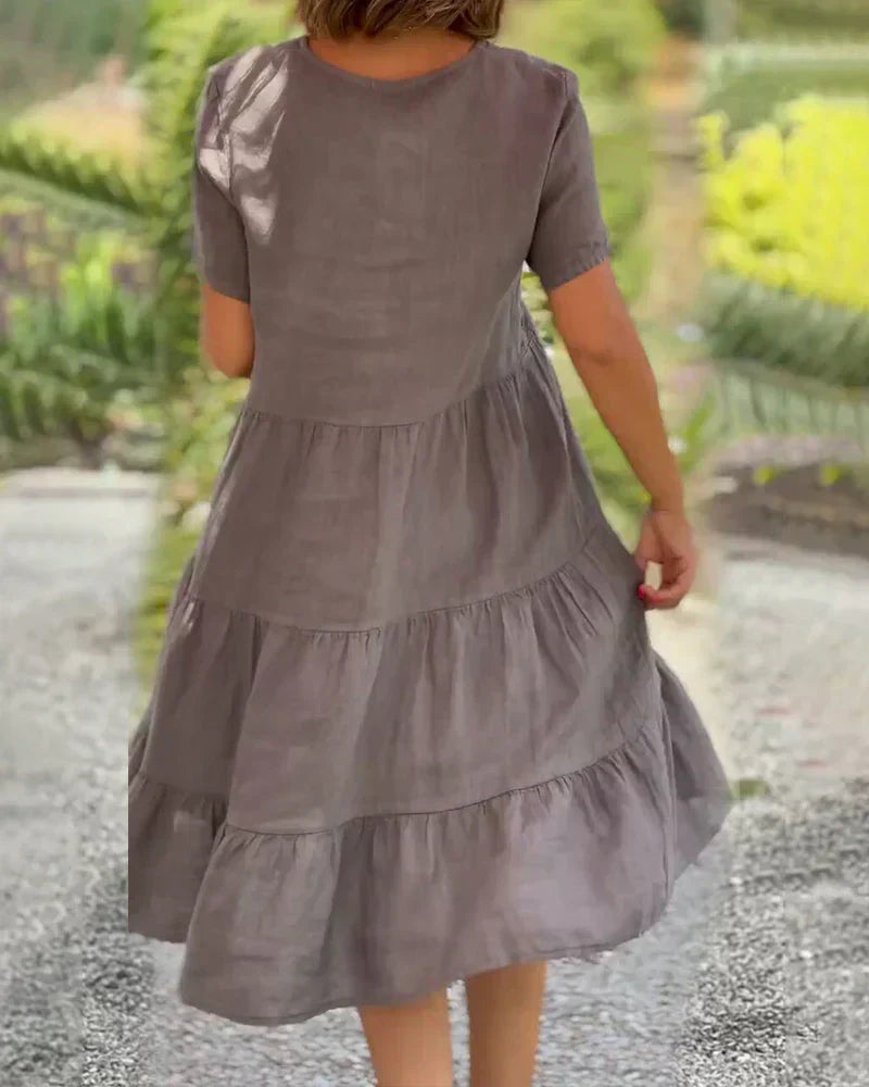 Josianne | Robe A-line En Coton Doux Pour Femme | Midi
