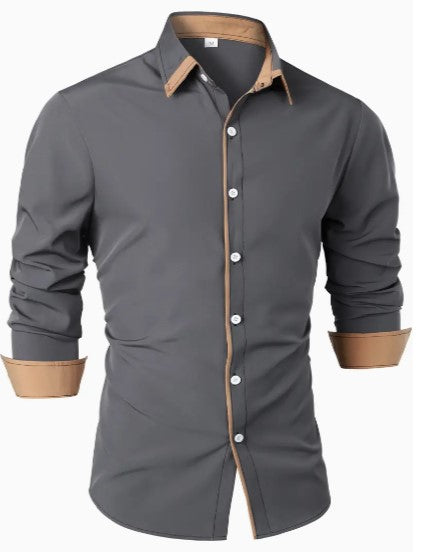 Bravien | Chemise Manche Longue Pour Hommes | Anglaise