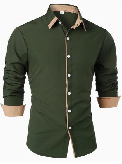 Bravien | Chemise Manche Longue Pour Hommes | Anglaise
