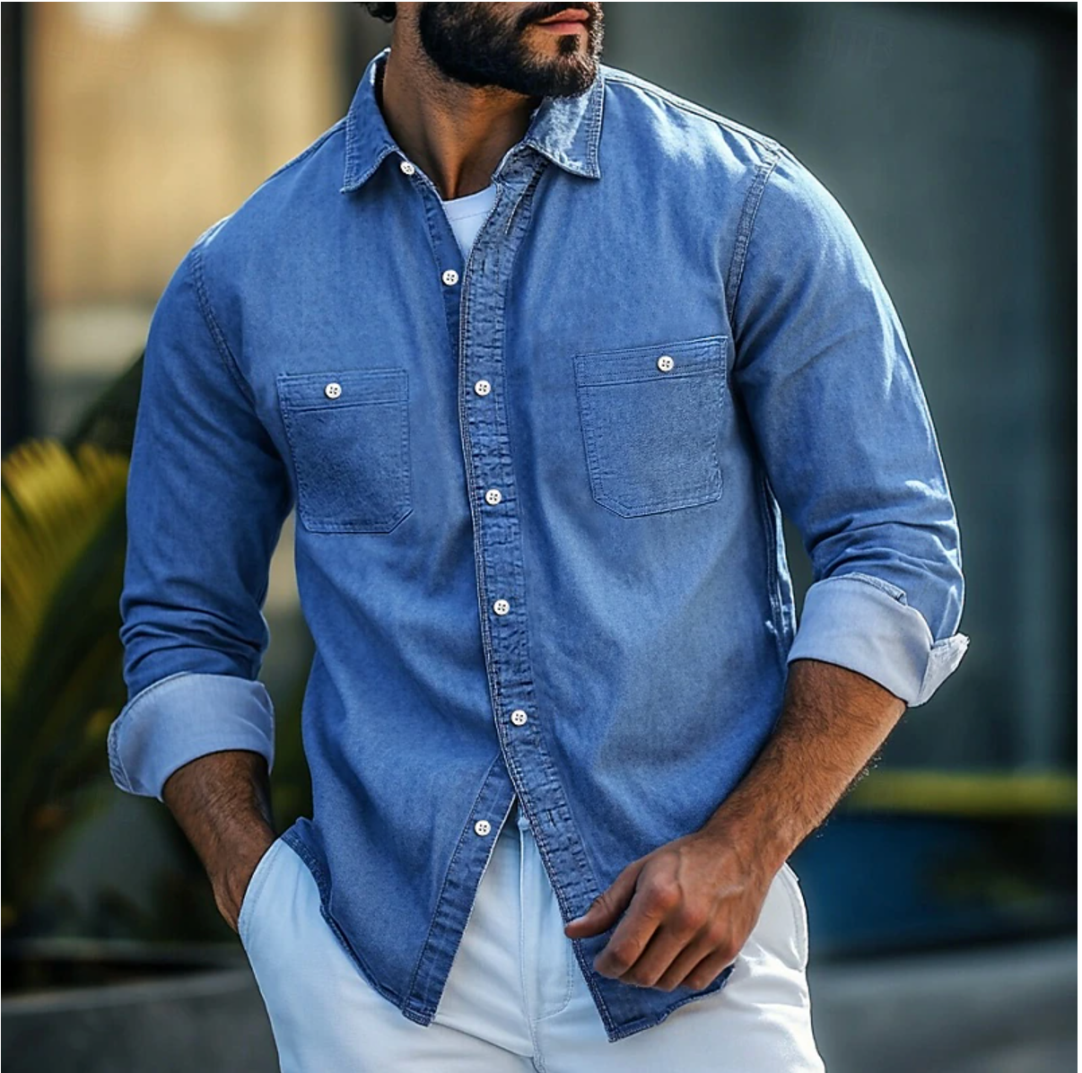 Noé | Chemise à manches longues | Détails à carreaux
