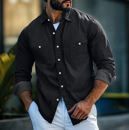 Noé | Chemise à manches longues | Détails à carreaux