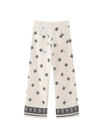 Soléna | Pantalon large taille haute style boho