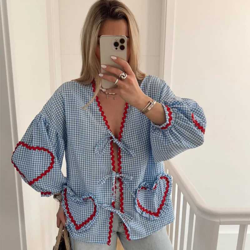 Roxane | Blouse Femme À Manches Volants | Longues