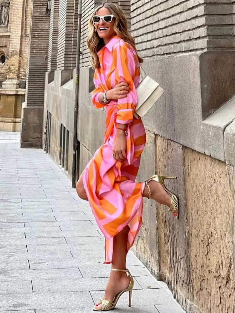 Robe Portefeuille Imprimée Élégante Pour Femmes | Tendance