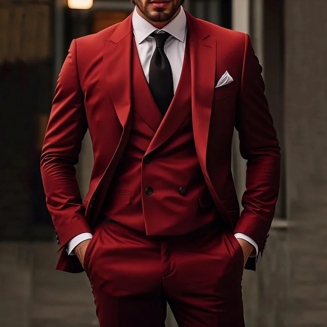 Nathan | Costume Croisé Gris Foncé Pour Hommes | Élégant
