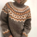 Pull-over Chaud Tricoté À La Main Pour Femmes | Col Roulé